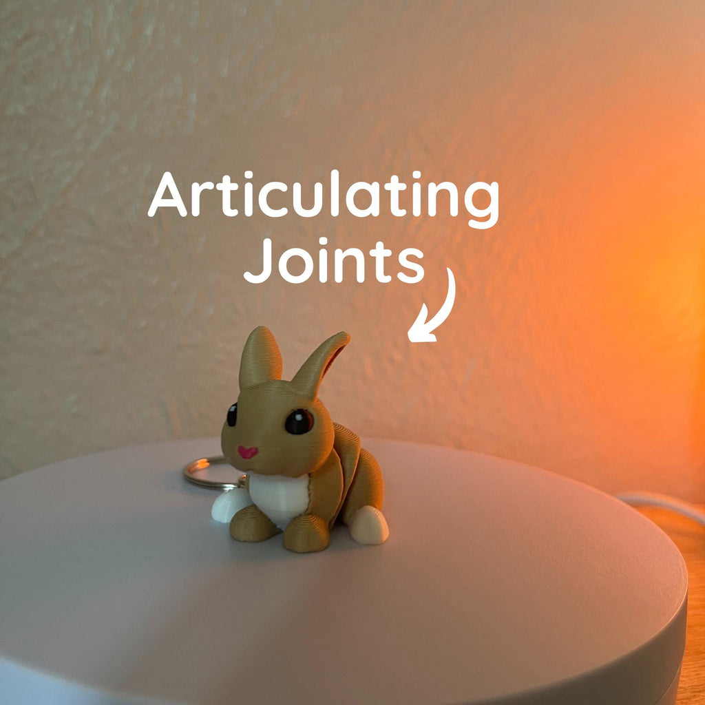 Articulated Bunny Fidget Toy 3D Printed – Cute Rabbit Creature, Sensory Gift for Kids & Teens, Christmas Stocking Stuffer, Moving Animal Toy image 3