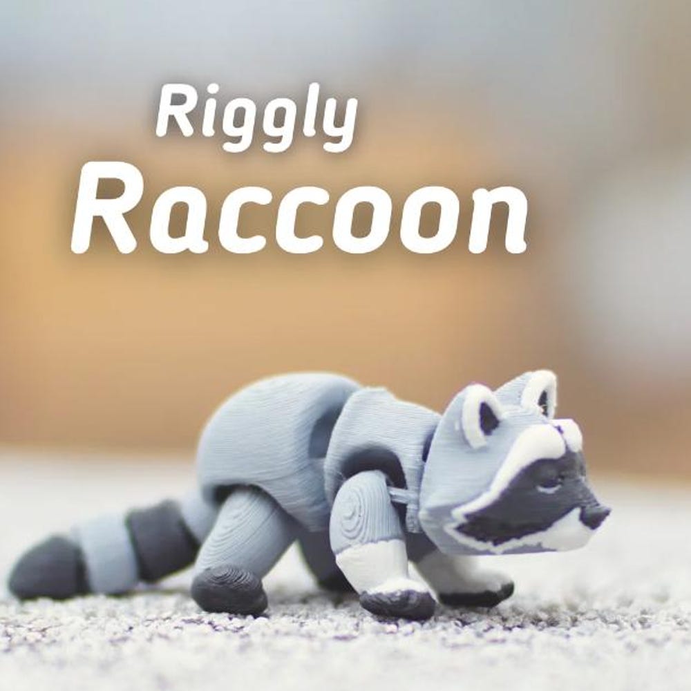 Articulated raccoon keyring from 3DPrintwise